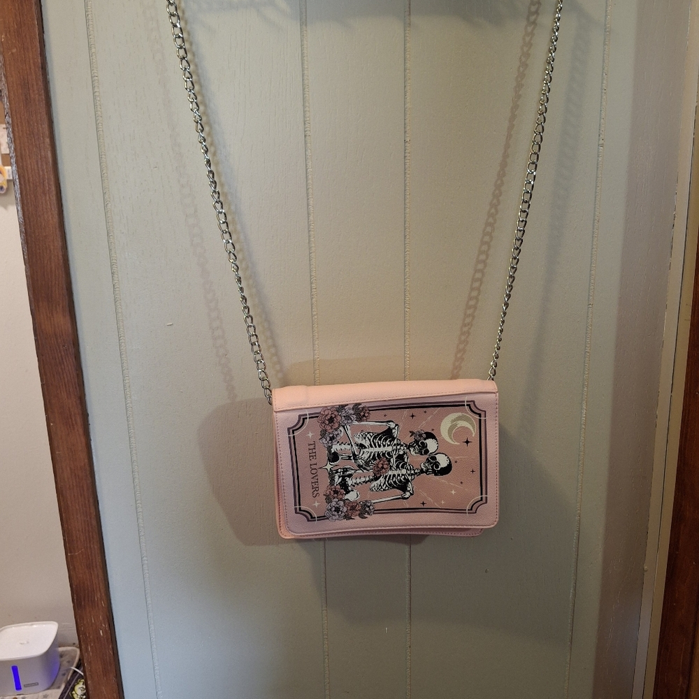 Hot Topic Pink Crossbody Bag with Skeleton Design - Picture 2 of 5